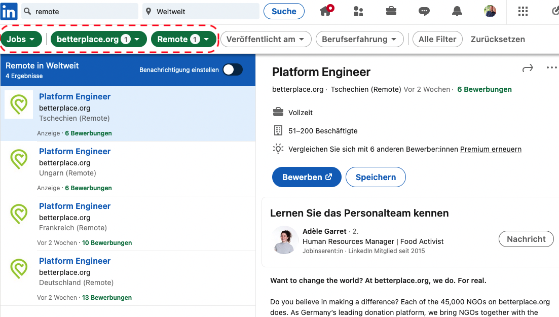 So findest Du einen Remote Job via LinkedIn | Remote Filter